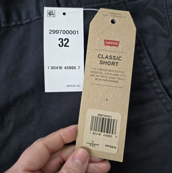 Levi's | Classic cotton blend black mid rise shorts | WMS 32 NWT - Picture 4 of 8
